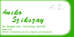 aniko szikszay business card